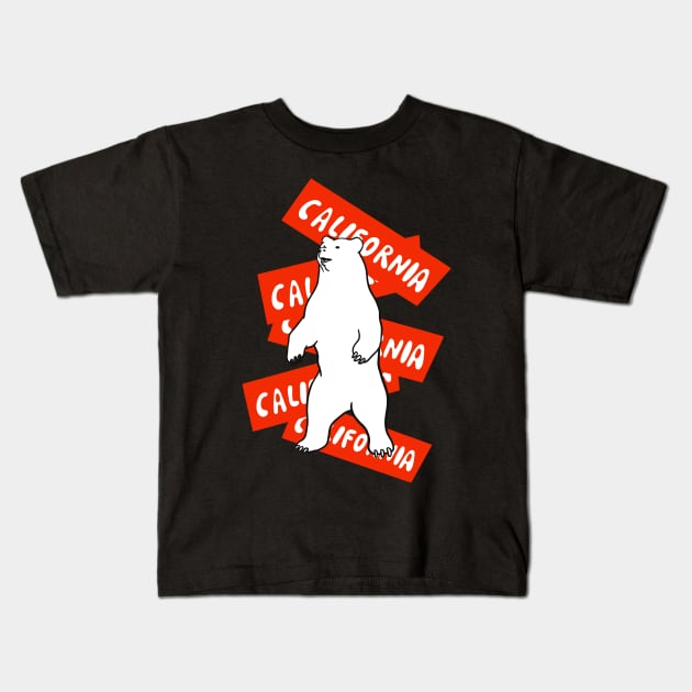 California Cute Artsy Bear Kids T-Shirt by isstgeschichte